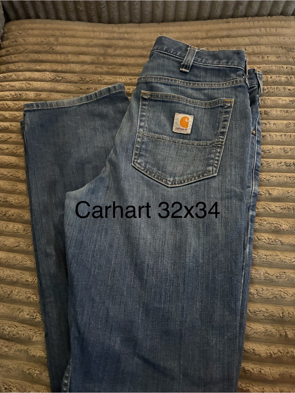Carhartt Men's Blue Relaxed Fit Denim Jeans